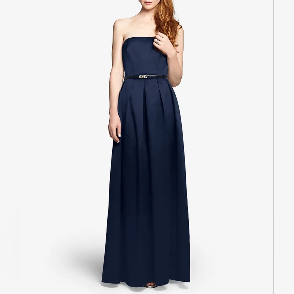 Navy Blue Gather and Gown Dress 535-SOMERSET with Pockets New with Tags size 4